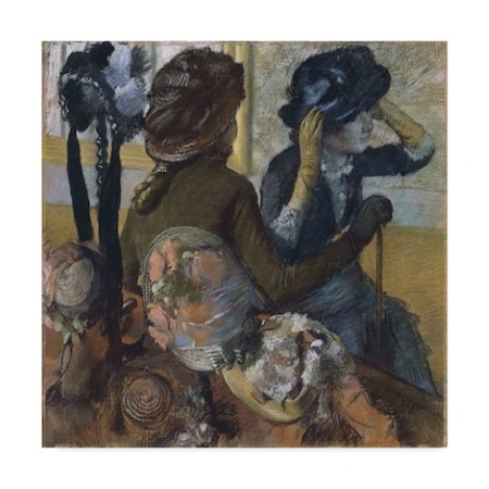 Edgar Degas 'At The Milliners' Canvas Art,35x35